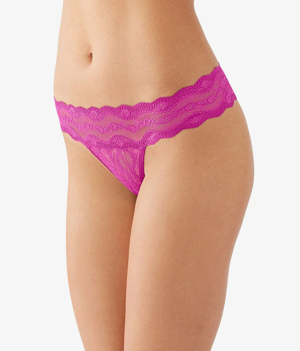 Lace Kiss Thong: Fuchsia Red