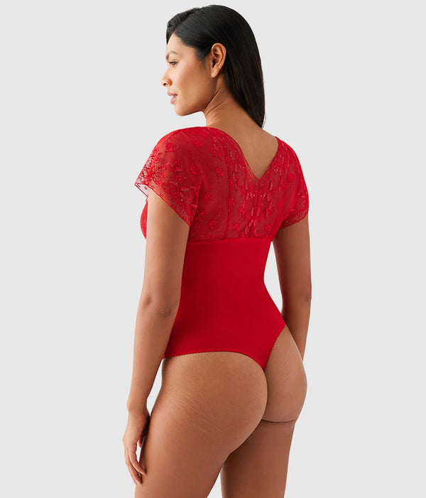 Lifted In Luxury Bodysuit: Equestrian Red
