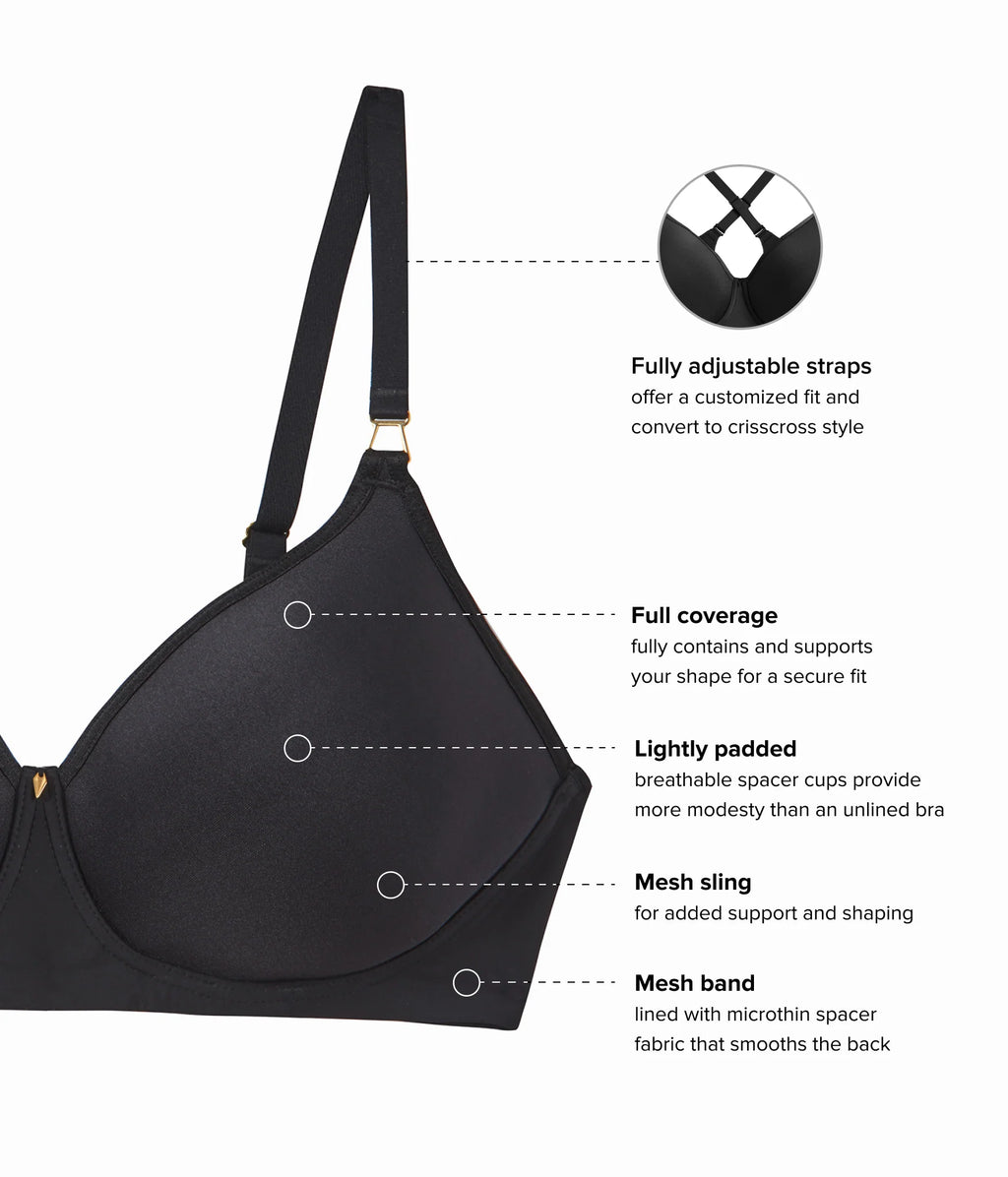 Simply Done Wire Free T-Shirt Bra: Black