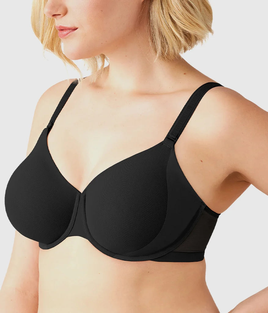 Shape Revelation® Uneven Underwire Bra: Black Secondary image
