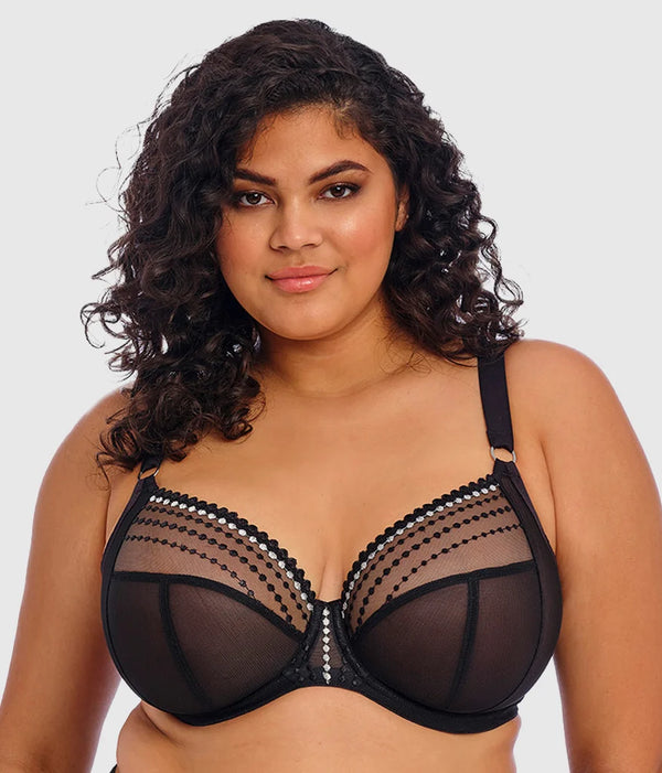 Matilda Underwire Plunge Bra: Black