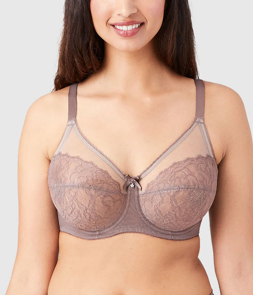 Retro Chic Full Figure Underwire Bra: Cappuccino Main image