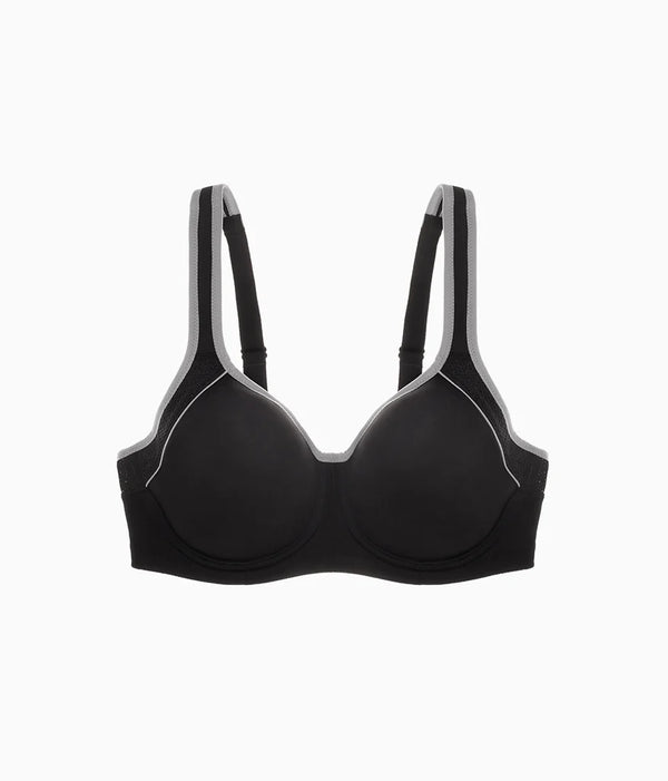 Lindsey Sport Contour Underwire Bra: Black/Lilac Gray