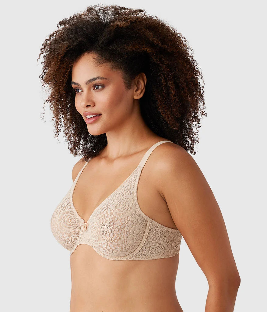Halo Lace Underwire Bra: Sand Secondary image