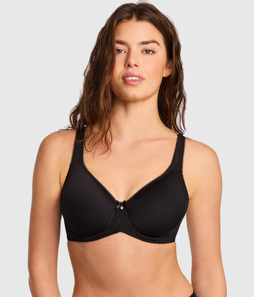Retro Chic Underwire T-Shirt Bra: Black Main image