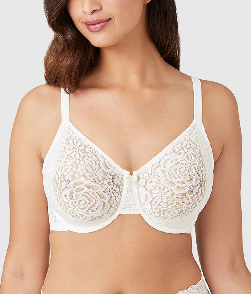 Halo Lace Underwire Bra: Ivory Main image