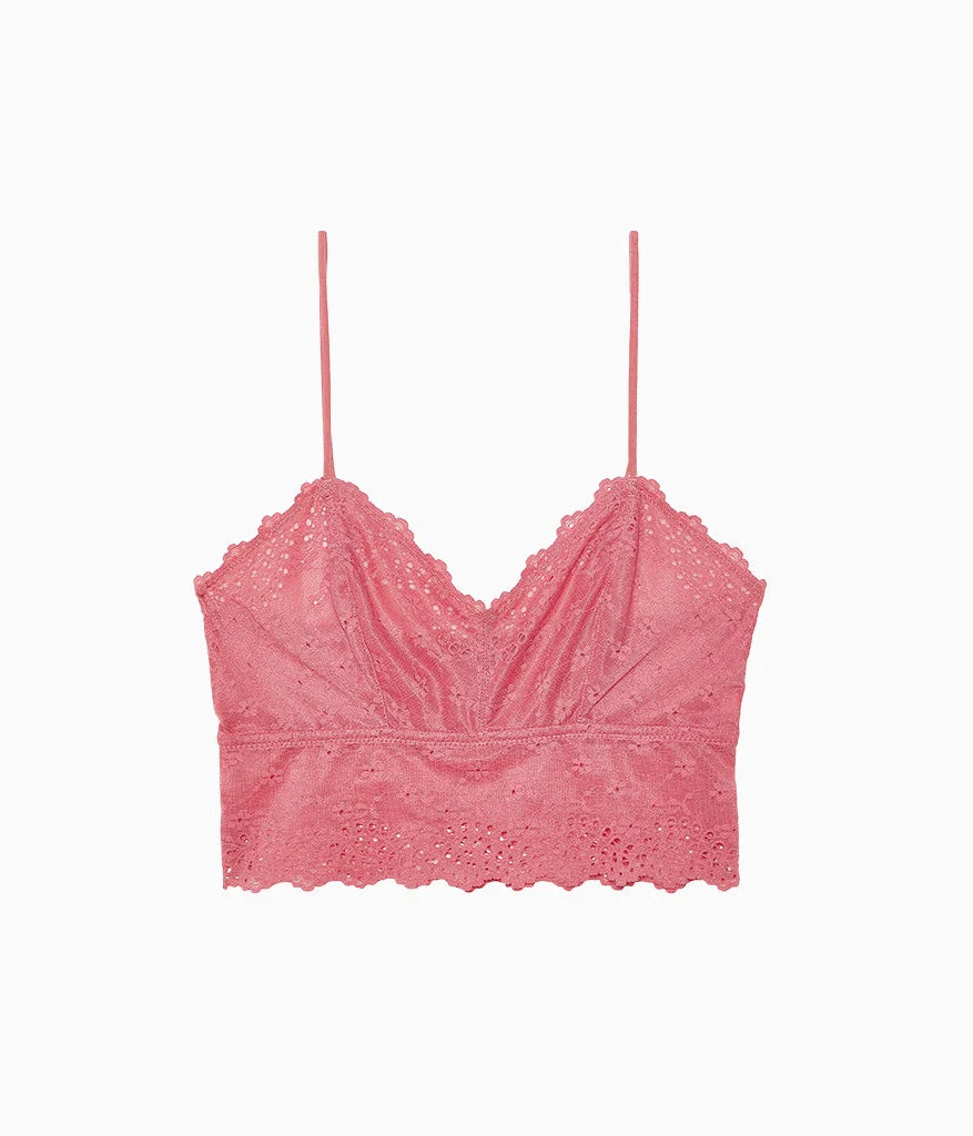 Inspired Eyelet Bralette: Slate Rose