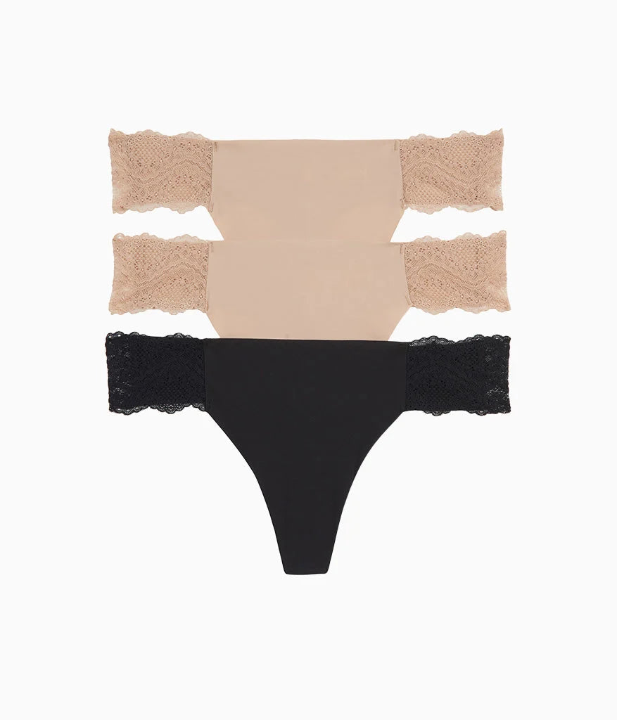b.bare Thong Panty Pack: Au Natural/Au Natural/Night