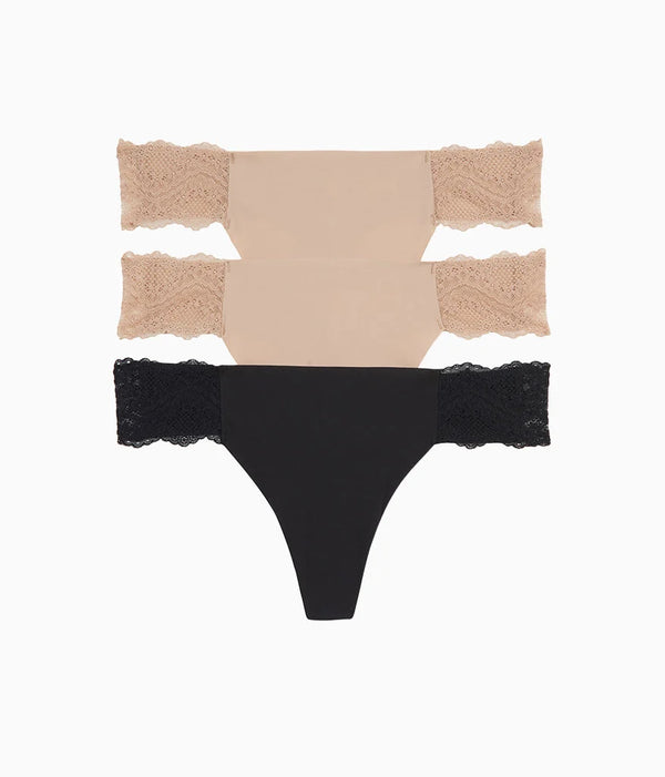 b.bare Thong Panty Pack: Au Natural/Au Natural/Night