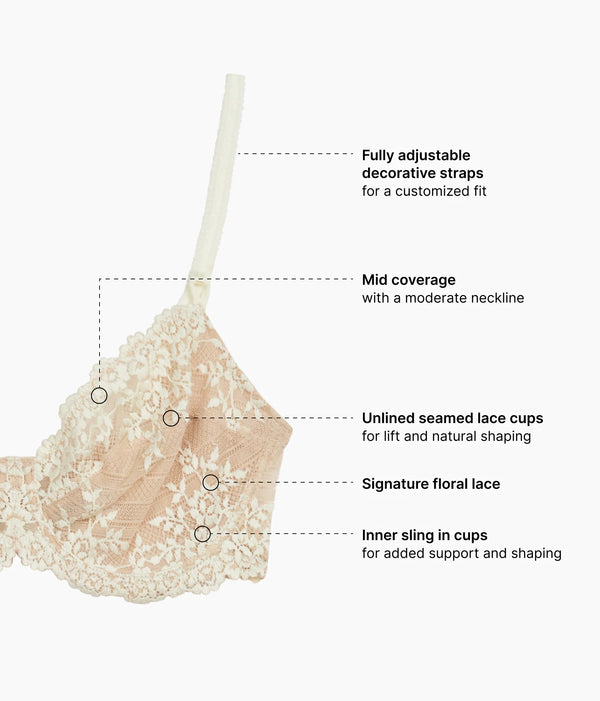 Embrace Lace®  Underwire Bra: Sand/Ivory