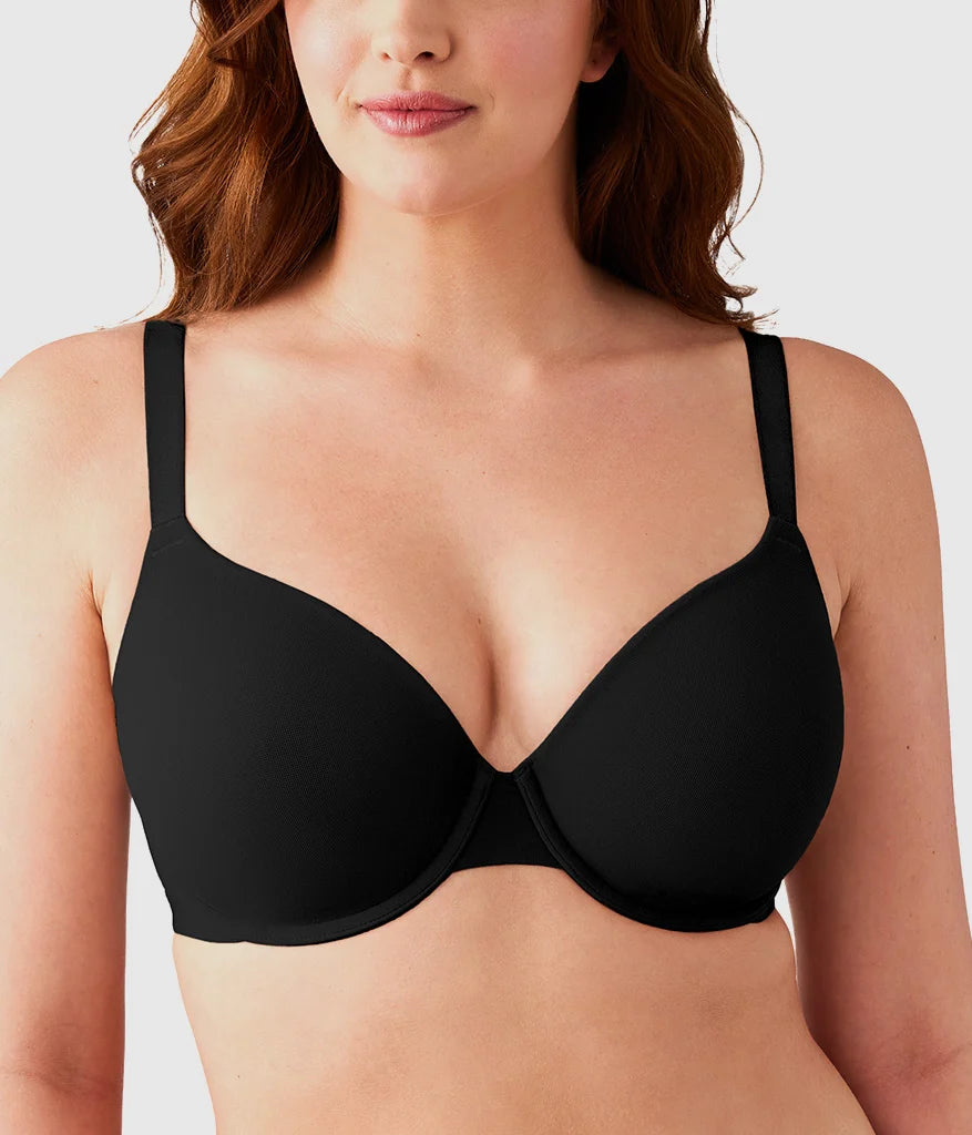 Shape Revelation® Shallow Top Underwire T-Shirt Bra: Black Main image