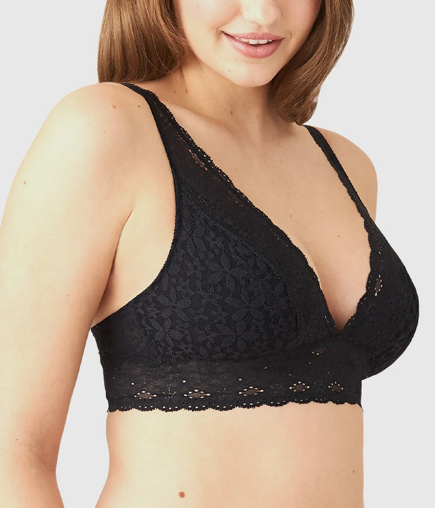 Halo Lace Wire Free Bralette: Black Secondary image