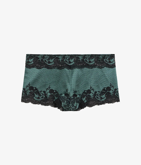 Modern Affair Boyshort: Silver Pine/Black