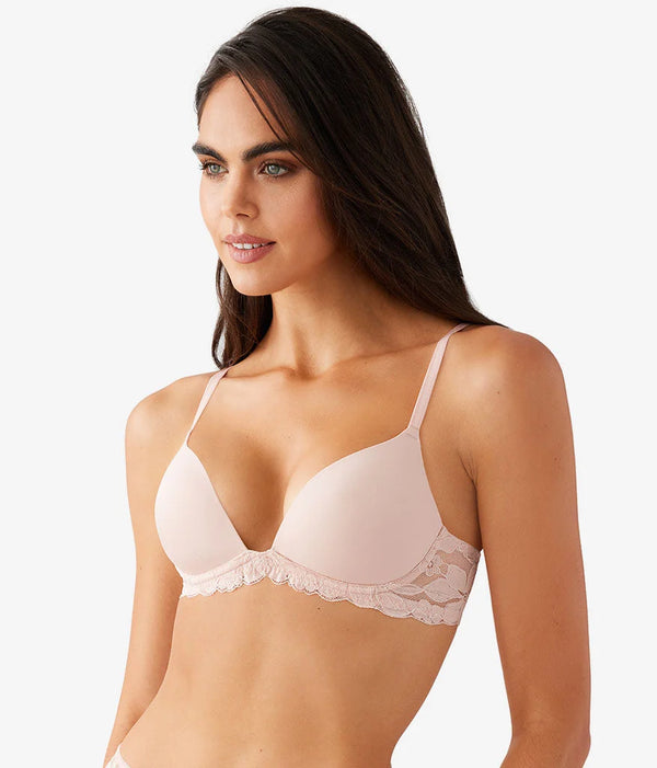 Feeling Famous Wire Free Push Up Bra: Rose Smoke/White