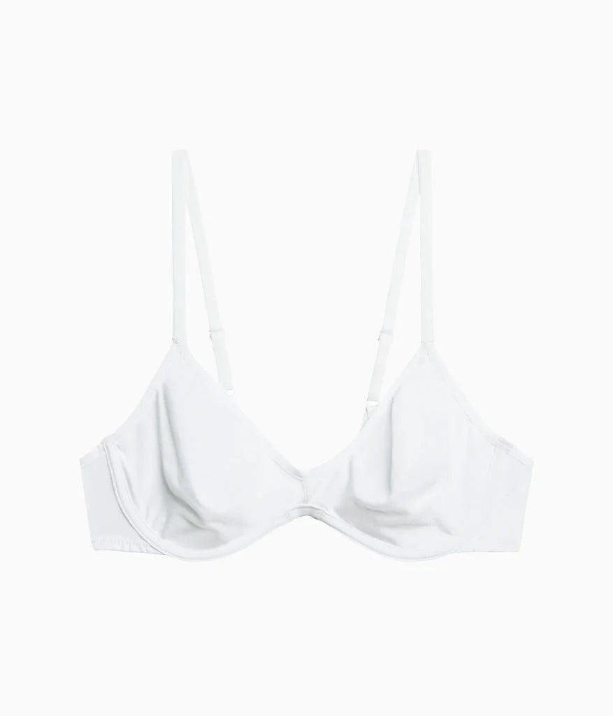 Cotton To A Tee Scoop Underwire Bra: White