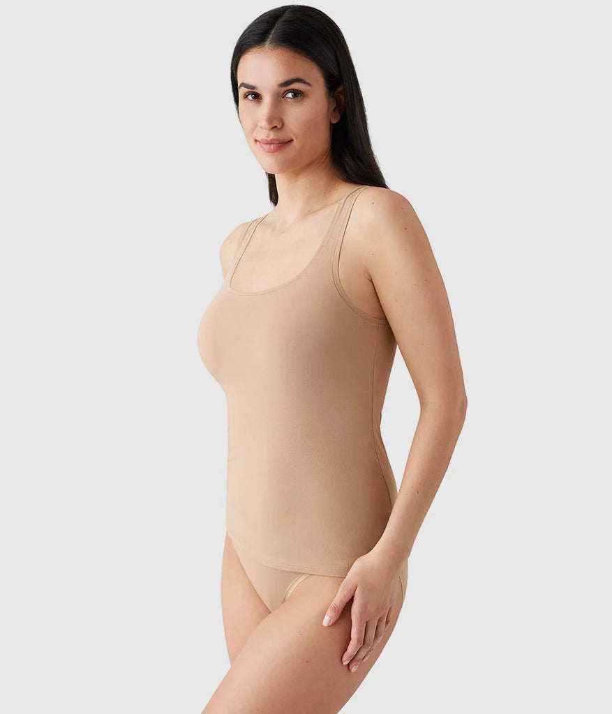 Understated Cotton Tank: Praline Secondary image