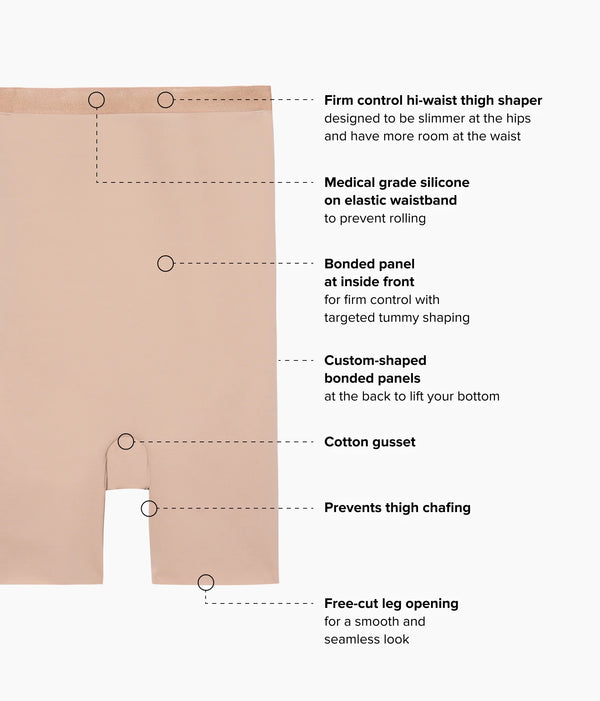 Shape Revelation® Straight Hi-Waist Thigh Shaper: Praline