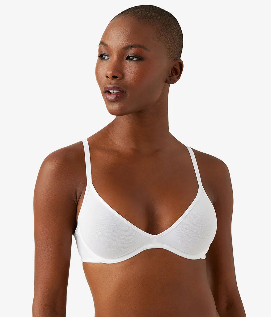 Cotton To A Tee Scoop Underwire Bra: White
