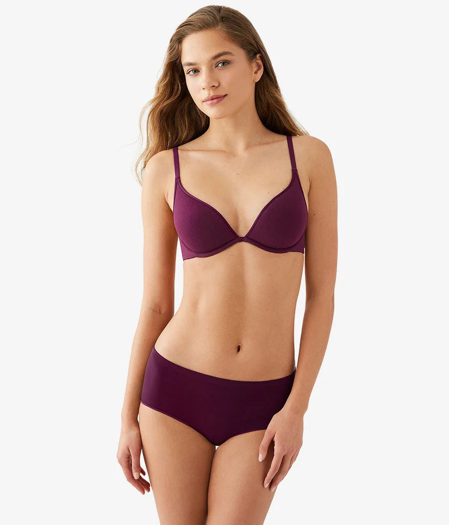 Cotton To A Tee Plunge T-Shirt Bra: Potent Purple
