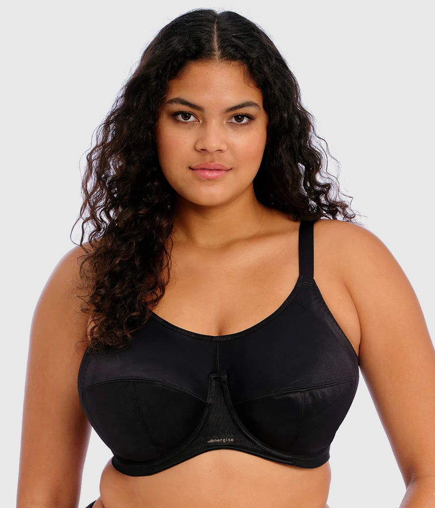 Energise Full Figure Underwire Sport Bra: Black