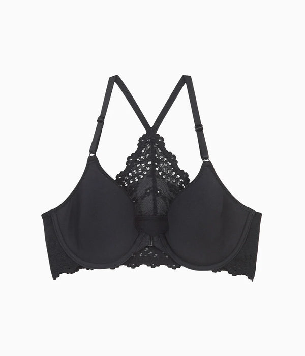 Inspired Eyelet Front Close T-Shirt Bra: Night