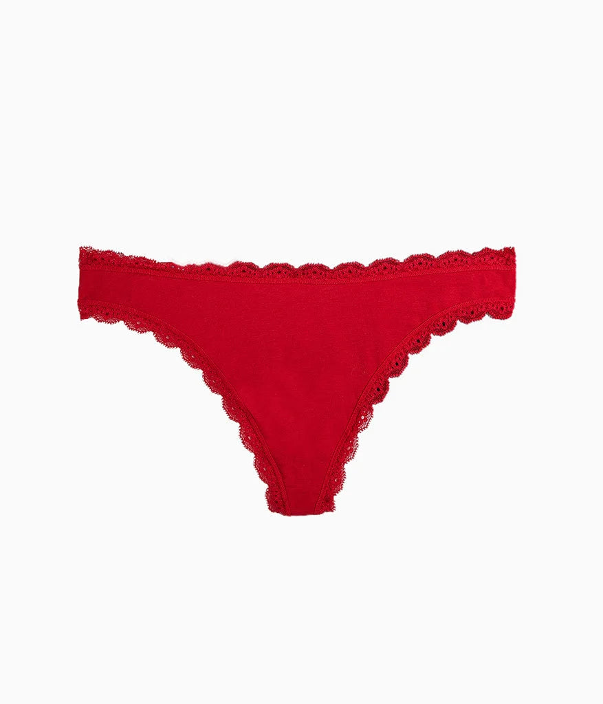 Inspired Eyelet Thong: Chili Pepper Red