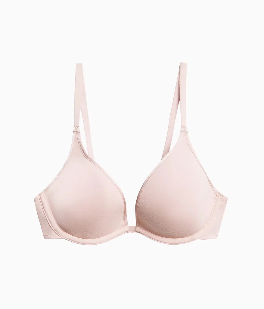 Cotton To A Tee Plunge T-Shirt Bra: Rose Smoke