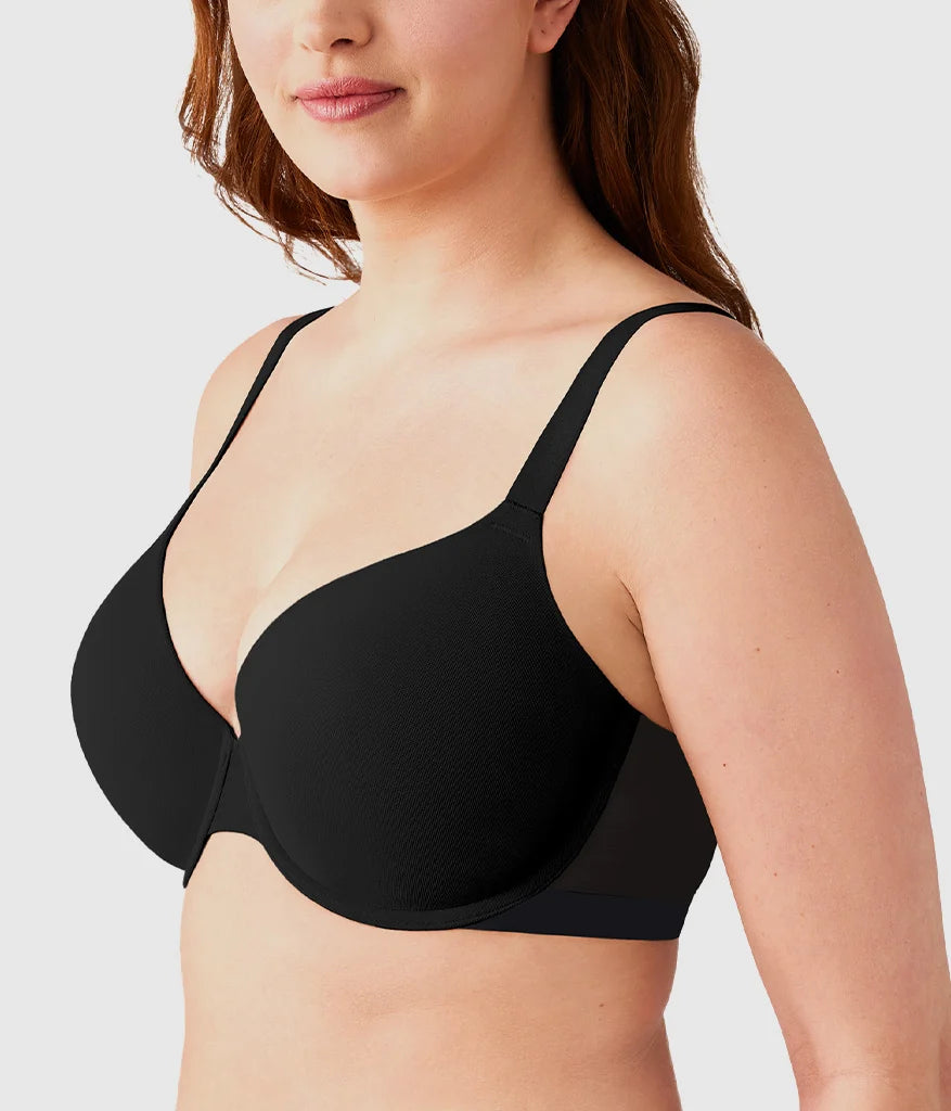 Shape Revelation® Shallow Top Underwire T-Shirt Bra: Black Secondary image